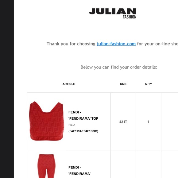 All red Fendi 2 piece bralette n leggings - Picture 2 of 2